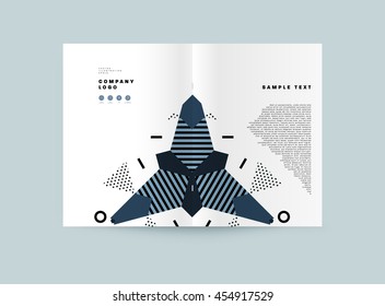 Annual report brochure template, Leaflet cover presentation, Flyer abstract flat background design, A4 layout vector.