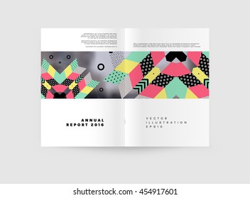 Annual report brochure template, Leaflet cover presentation, Flyer abstract flat background design, A4 layout vector.
