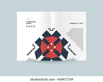 Annual report brochure template, Leaflet cover presentation, Flyer abstract flat background design, A4 layout vector.