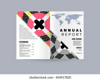 Plantilla de folleto del informe anual, Presentación de la portada del prospecto, Diseño de fondo plano abstracto del volante, vector de diseño A4.
