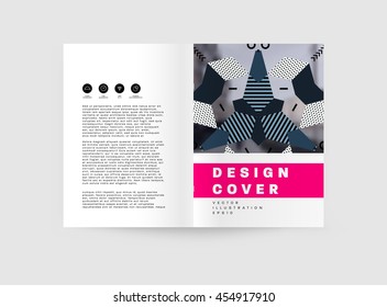 Annual report brochure template, Leaflet cover presentation, Flyer abstract flat background design, A4 layout vector.
