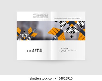 Plantilla de folleto del informe anual, Presentación de la portada del prospecto, Diseño de fondo plano abstracto del volante, vector de diseño A4.