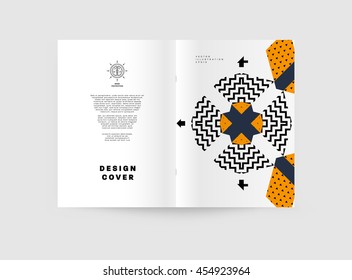 Annual report brochure template, Leaflet cover presentation, Flyer abstract flat background design, A4 layout vector.
