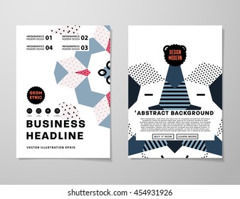 Annual report brochure template, Leaflet cover presentation, Flyer abstract flat background design, A4 layout vector.