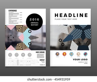 Annual report brochure template, Leaflet cover presentation, Flyer abstract flat background design, A4 layout vector.