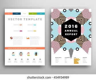 Annual report brochure template, Leaflet cover presentation, Flyer abstract flat background design, A4 layout vector.