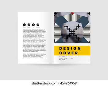 Annual report brochure template, Leaflet cover presentation, Flyer abstract flat background design, A4 layout vector.