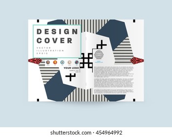 Annual report brochure template, Leaflet cover presentation, Flyer abstract flat background design, A4 layout vector.