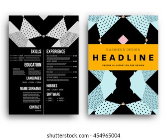 Annual report brochure template, Leaflet cover presentation, Flyer abstract flat background design, A4 layout vector.