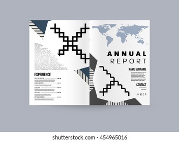 Annual report brochure template, Leaflet cover presentation, Flyer abstract flat background design, A4 layout vector.