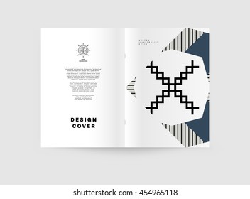Annual report brochure template, Leaflet cover presentation, Flyer abstract flat background design, A4 layout vector.