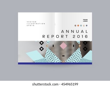 Annual report brochure template, Leaflet cover presentation, Flyer abstract flat background design, A4 layout vector.