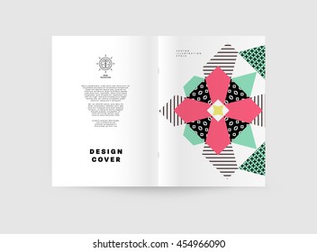 Annual report brochure template, Leaflet cover presentation, Flyer abstract flat background design, A4 layout vector.