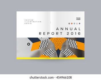 Plantilla de folleto del informe anual, Presentación de la portada del prospecto, Diseño de fondo plano abstracto del volante, vector de diseño A4.