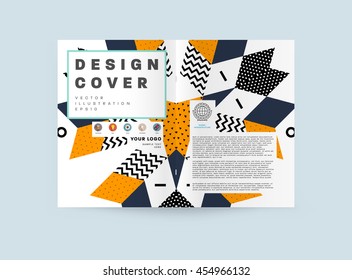 Annual report brochure template, Leaflet cover presentation, Flyer abstract flat background design, A4 layout vector.