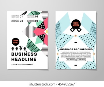 Annual report brochure template, Leaflet cover presentation, Flyer abstract flat background design, A4 layout vector.
