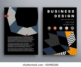 Plantilla de folleto del informe anual, Presentación de la portada del prospecto, Diseño de fondo plano abstracto del volante, vector de diseño A4.