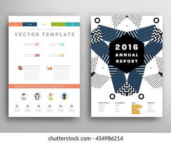 Plantilla de folleto del informe anual, Presentación de la portada del prospecto, Diseño de fondo plano abstracto del volante, vector de diseño A4.