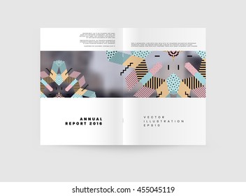 Annual report brochure template, Leaflet cover presentation, Flyer abstract flat background design, A4 layout vector.