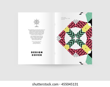 Annual report brochure template, Leaflet cover presentation, Flyer abstract flat background design, A4 layout vector.
