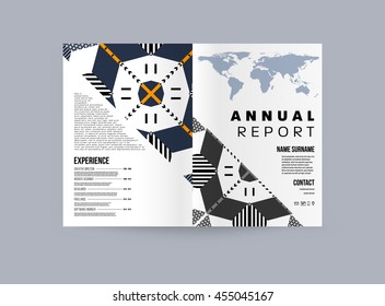 Annual report brochure template, Leaflet cover presentation, Flyer abstract flat background design, A4 layout vector.