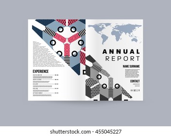 Annual report brochure template, Leaflet cover presentation, Flyer abstract flat background design, A4 layout vector.