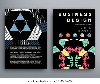 Annual report brochure template, Leaflet cover presentation, Flyer abstract flat background design, A4 layout vector.