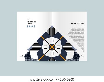 Plantilla de folleto del informe anual, Presentación de la portada del prospecto, Diseño de fondo plano abstracto del volante, vector de diseño A4.