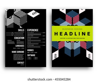 Annual report brochure template, Leaflet cover presentation, Flyer abstract flat background design, A4 layout vector.