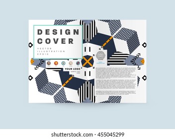 Annual report brochure template, Leaflet cover presentation, Flyer abstract flat background design, A4 layout vector.