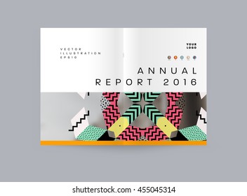 Plantilla de folleto del informe anual, Presentación de la portada del prospecto, Diseño de fondo plano abstracto del volante, vector de diseño A4.