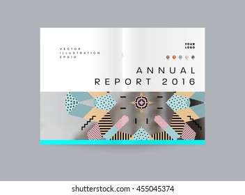 Annual report brochure template, Leaflet cover presentation, Flyer abstract flat background design, A4 layout vector.