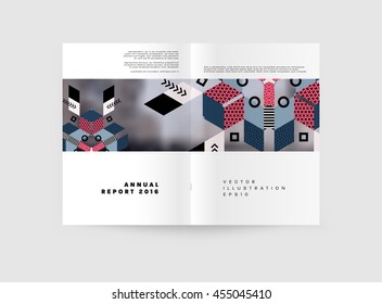 Annual report brochure template, Leaflet cover presentation, Flyer abstract flat background design, A4 layout vector.