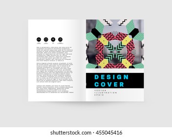 Annual report brochure template, Leaflet cover presentation, Flyer abstract flat background design, A4 layout vector.