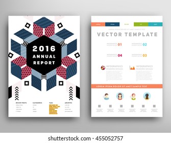 Annual report brochure template, Leaflet cover presentation, Flyer abstract flat background design, A4 layout vector.