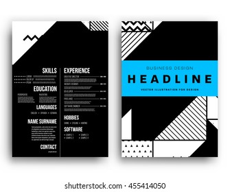 Annual report brochure template, Leaflet cover presentation, Flyer abstract flat background design, A4 layout vector.