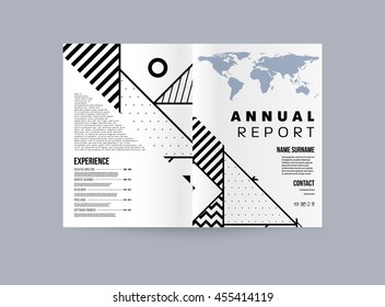 Plantilla de folleto del informe anual, Presentación de la portada del prospecto, Diseño de fondo plano abstracto del volante, vector de diseño A4.