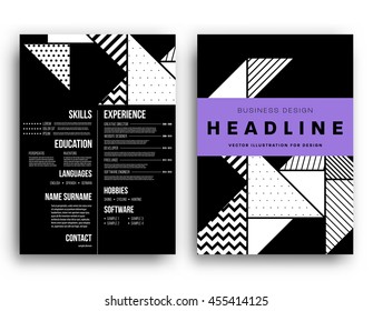 Annual report brochure template, Leaflet cover presentation, Flyer abstract flat background design, A4 layout vector.