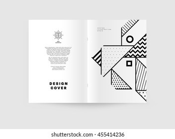 Annual report brochure template, Leaflet cover presentation, Flyer abstract flat background design, A4 layout vector.