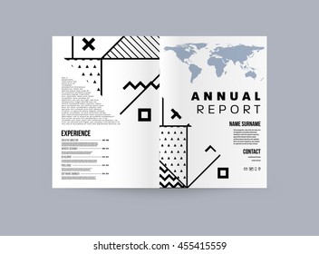 Plantilla de folleto del informe anual, Presentación de la portada del prospecto, Diseño de fondo plano abstracto del volante, vector de diseño A4.