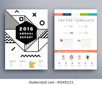 Plantilla de folleto del informe anual, Presentación de la portada del prospecto, Diseño de fondo plano abstracto del volante, vector de diseño A4.
