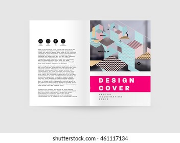 Plantilla de folleto del informe anual, Presentación de la portada del prospecto, Diseño de fondo plano abstracto del volante, vector de diseño A4.