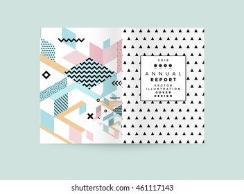 Annual report brochure template, Leaflet cover presentation, Flyer abstract flat background design, A4 layout vector.