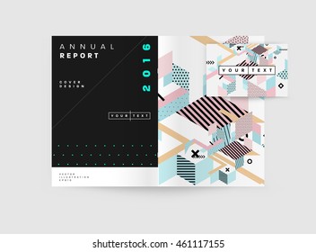 Annual report brochure template, Leaflet cover presentation, Flyer abstract flat background design, A4 layout vector.