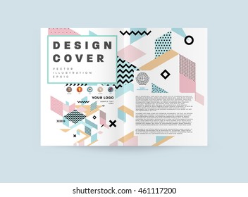 Annual report brochure template, Leaflet cover presentation, Flyer abstract flat background design, A4 layout vector.