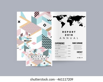 Annual report brochure template, Leaflet cover presentation, Flyer abstract flat background design, A4 layout vector.