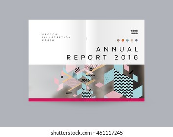 Annual report brochure template, Leaflet cover presentation, Flyer abstract flat background design, A4 layout vector.