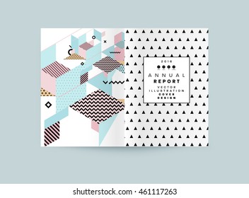 Annual report brochure template, Leaflet cover presentation, Flyer abstract flat background design, A4 layout vector.