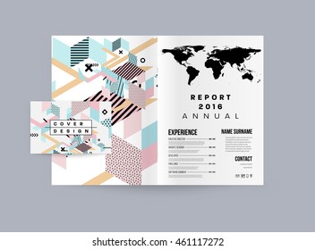Plantilla de folleto del informe anual, Presentación de la portada del prospecto, Diseño de fondo plano abstracto del volante, vector de diseño A4.