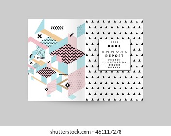 Plantilla de folleto del informe anual, Presentación de la portada del prospecto, Diseño de fondo plano abstracto del volante, vector de diseño A4.